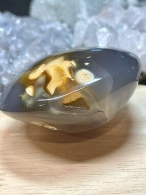 🌑Druzy Orca Agate Large Crystal Palm Stone🌑